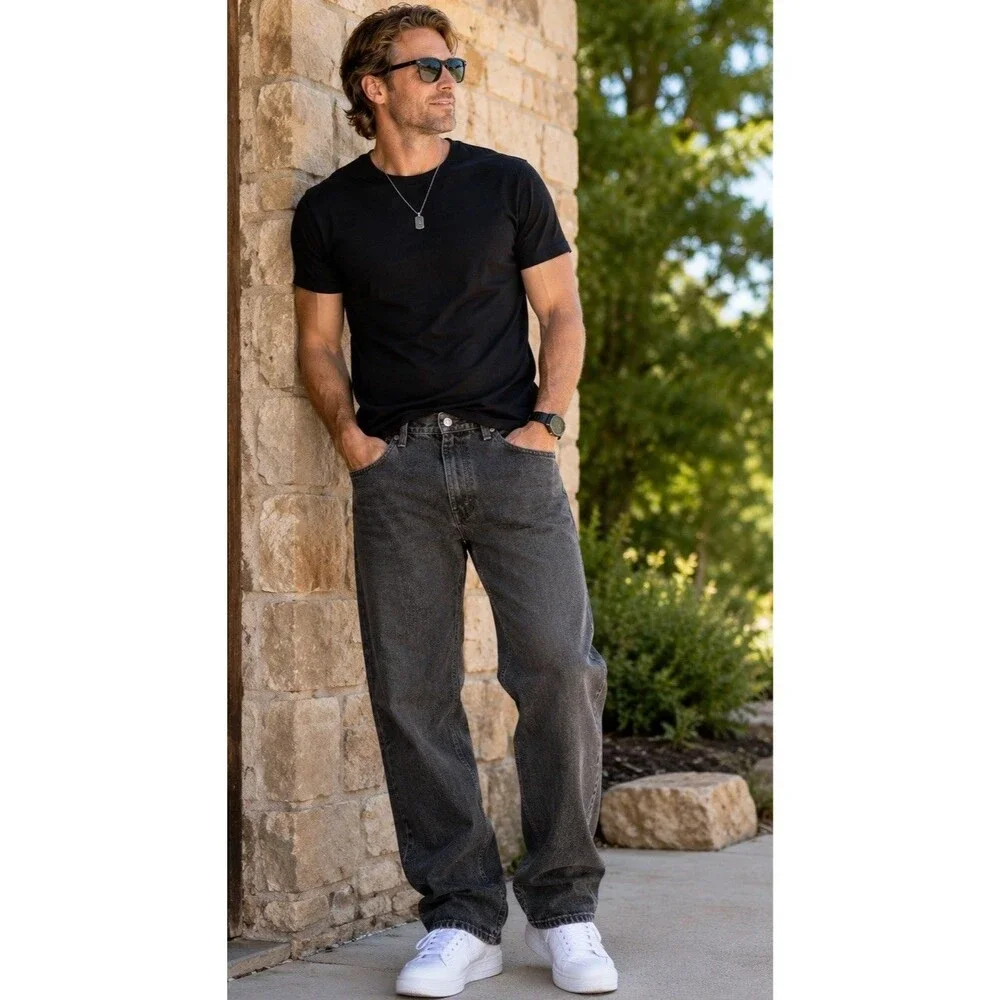 LEVI'S 569 JEANS Loose Straight Black Y2K Skater VintageStyle Streetwear Relaxed